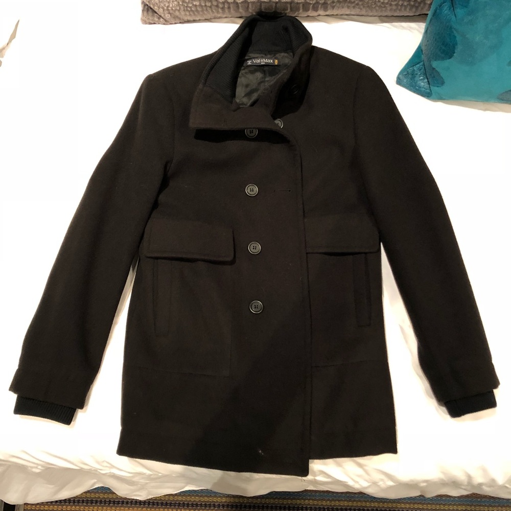 Worn once boys Valo Max pea coat size 12 black